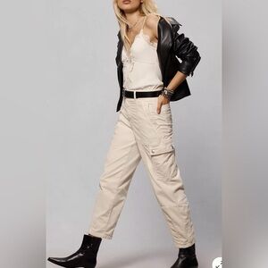 Anthropologie Ivory Carson Corduroy Utility Barrel Pant